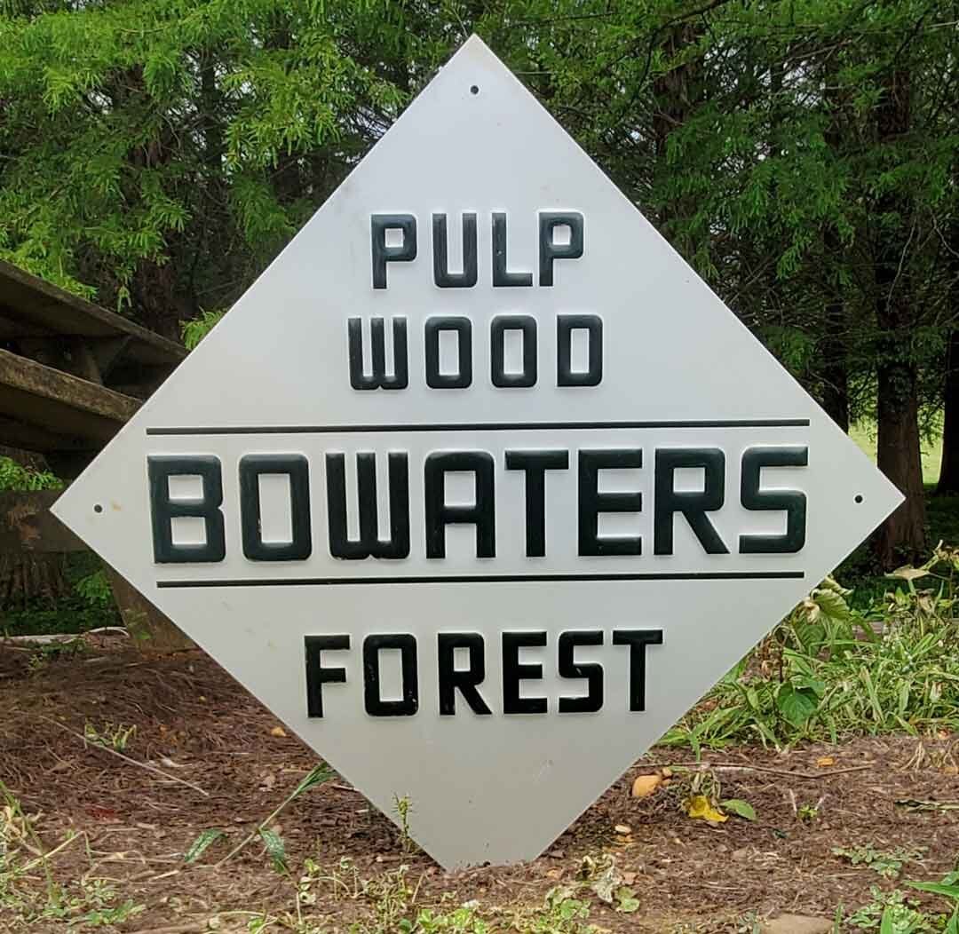 Bowater pulp wood sign